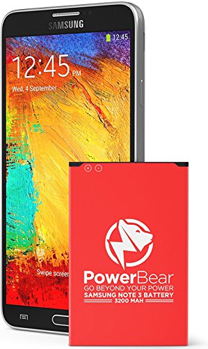 PowerBear Samsung Note 3 Battery [3200 mAh] Lithium Ion Replacement Battery