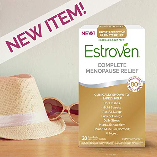 Estroven Complete Multi-Symptom Menopause Supplement for Women, 28 Ct., Clinically Proven Ingredient Provide Menopause Relief & Night Sweats & Hot Flash Relief* Drug-Free & Non-GMO