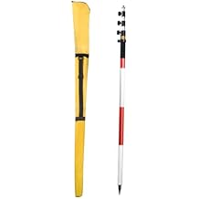 4.65m/15.25FT Aluminum Prism Pole - Dual Scale, Quick Release Clamp & 40-Minute Bubble Level, Survey GPS Pole for GPS/GNSS/Total Stations