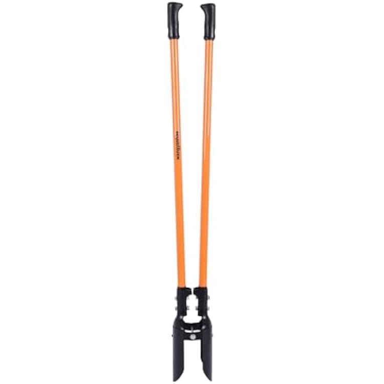 Post Hole Digger Tool, Heavy Duty Post Hole Digger with Fiberglass Handle, 58 Inches