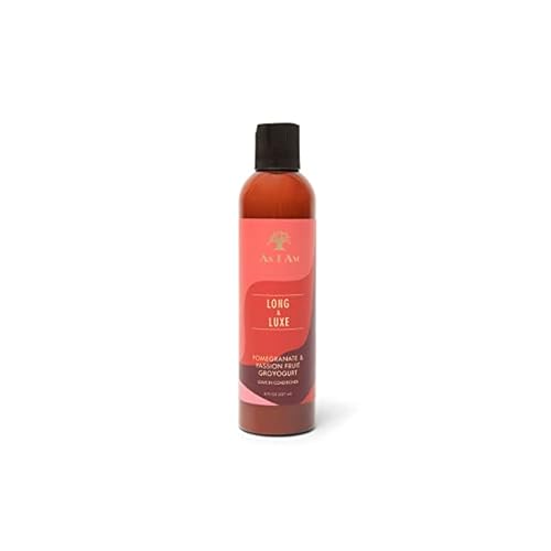 As I Am Long and Luxe GroYogurt Leave-In Conditioner - 8 Ounce - with Yogurt, Pomegranate, Passion Fruit - Moisturizes & Hydrates Curls