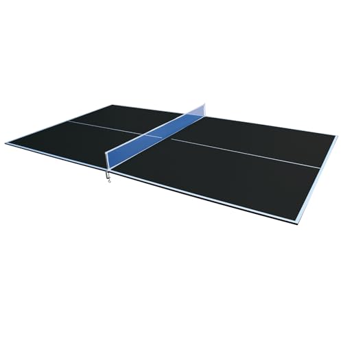 789ft Mid-Size Ping Pong Conversion Top with Net Set for Billiard and Pool Tables - Regulation Top Converts Billiards into Ping Pong Table BlueGreenBlack
