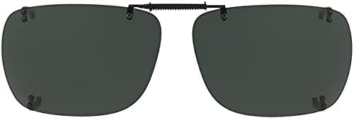 Solar Shield  Polar Eyes Clip-on Polarized Sunglasses 56 rec H Rimless Gray