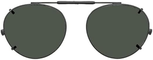 Visionaries Polarized Clip on Sunglasses - Round - Black Frame - 47 x 42 Eye