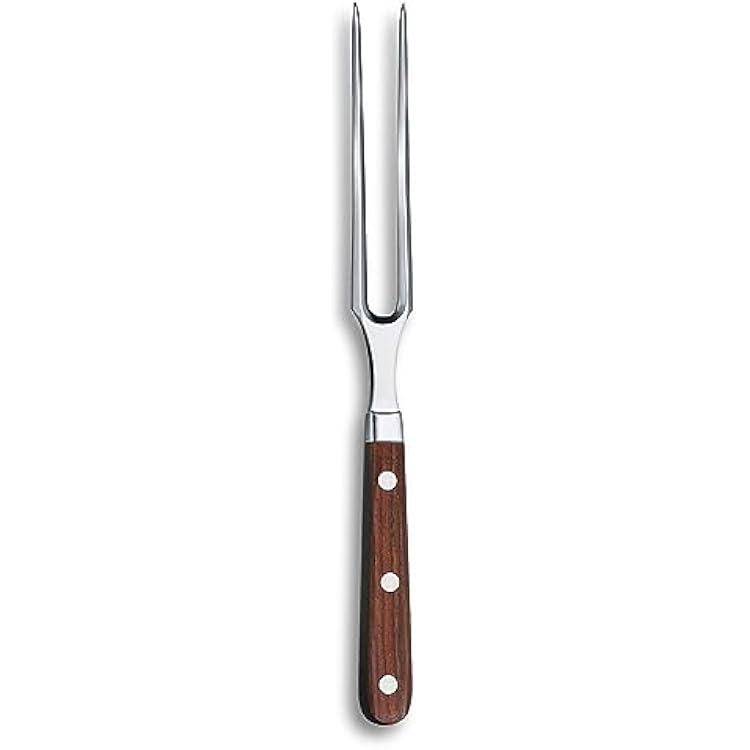 Victorinox Grand Maitre Carving Fork - Kitchen Essentials - Premium Stainless Steel Meat Carving Fork with Ergonomic Handle - Wood Handle, 6