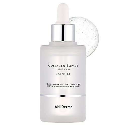 WELLDERMA Sapphire Collagen Impact Hydro Serum 1.69 fl.oz.- Hyaluronic Acid & Marine Collagen Face Serum, Hydrating and Firming for Loose Skin, Bouncy and Glow Skin