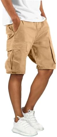 Mens Cargo Shorts Outdoor Hiking Casual Shorts for Men Relaxed Fit Cotton Shorts with Pockets