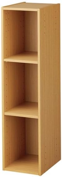 Nitori 8842189 Connectable N Carabo, Slim, 3 Tiers, Light Brown