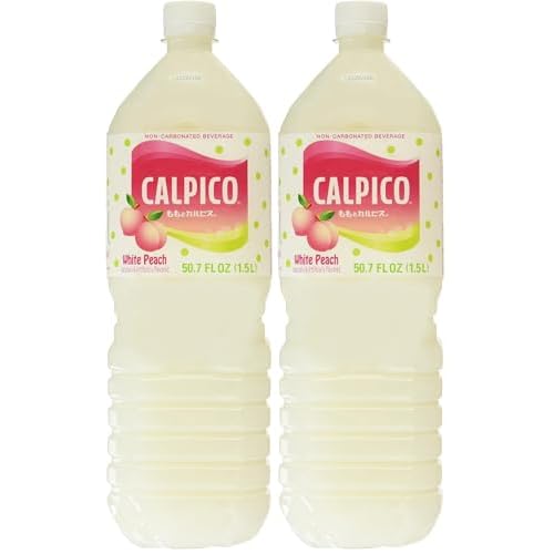 Calpico Soft Drink White Peach, 50.7 fz Pack of 2