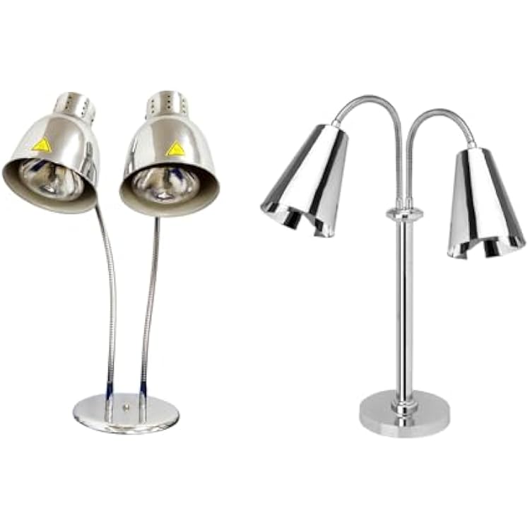 Food Heat Lamps with Dual 250w Bulbs Food Warmer Lights Food Heating Warmer Lamp Restaurant Kitchen Buffet Warmer Table Double Head