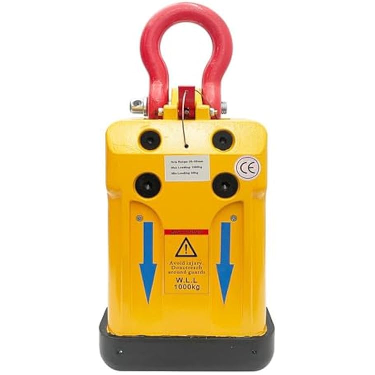INTSUPERMAI 1000kg Stone Lifter Granite Marble Lifter Stone Slab Lifting Clamp 20-60mm Stone Plate Lifter 2200LBS Stone Miter Clamp Stone Lifting Clamp Slate Clamp with Soft Rubber Jaws, 20-60mm