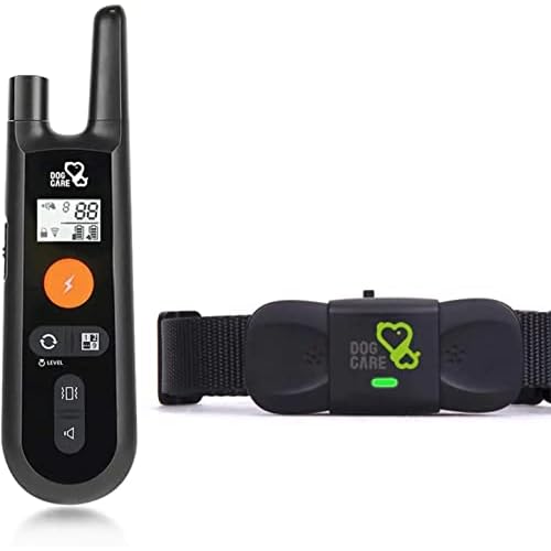 DOG CARE Dog Training Collar with Remote - Shock Collar for All Dogs with 1800FT Remote, Rechargeable Bark Control with BeepVibrationShock Modes, Security Lock, Rainproof