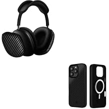 MONOCARBON Real Carbon Fiber Case for Airpods Max + 3K Real Carbon Fiber Case for iPhone 16 Pro