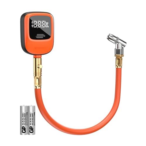 ETENWOLF T600 Digital Tire Pressure Gauge 0-250 PSI, ANSI B40.7 2A Grade High PrecisionPlus-Minus 1%,Tire Gauge for Tire Pressure with Rubber Hose, Replaceable AA Batteries