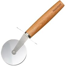 Fackelmann Pizza Cutter for Pizza and Tarte Flambee - Pizza Wheel with Sharp Stainless Steel Blade - Pizza Roller with Ergonomic Beech Wood Handle - Approx 21cm