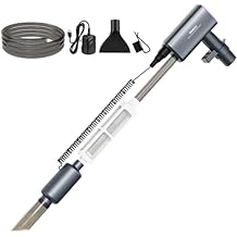 Cordless Aquarium Vacuum Gravel Cleaner: 6-in-1 Electric Fish Tank Cleaner, 36W Rechargeable & 650GPH Strong Suction Automatic Water Changer, Touch Control, Fits 5150 Gallon Tanks