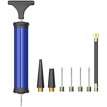 HDNNC Portable Ball Pump, Air Pump with 4 Needles 2 Nozzle 1 Extension Hose Great for Basketball Football Volleyball Soccer