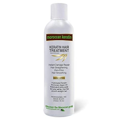 GOLD SERIES Most Effective Brazilian Keratin Hair Treatment 8oz Blowout Straightening Complex Global With Argan Oil Proven Formula Natural Organic Results Keratina Para Alisar El Pelo