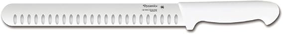 Dynamic Pro-Grip, Santoprene, Softgrip, 12" Roast Slicer, Granton Knife, White, large
