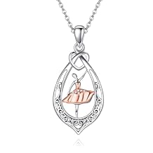 MONGAS Music Necklace Women Sterling Silver Violin/Saxophone/Ballerina Sister Necklace Sister Jewelry Gifts for Women