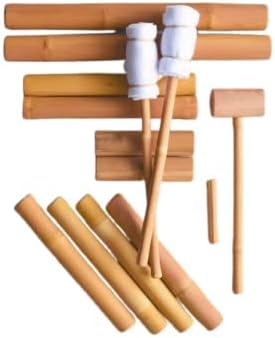 Bamboo Wood Massage Tools, Set Of 14 Bamboo Rollers And Sticks, Body Relaxation Therapy Kit
