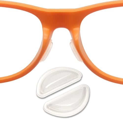 Silicone Anti-Slip Eyeglass Nose Pads, 2.5mm Thick Comfort Air Chamber Nose Pads for Glasses, with Sticky Backing 12 Pairs, Clear