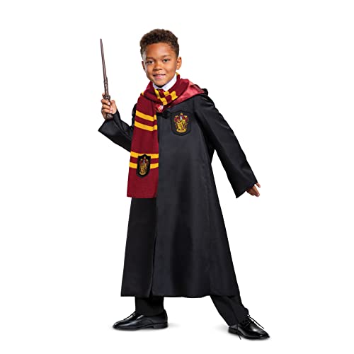 Disguise Harry Potter Dress Up Set for Kids, Official Wizarding World Costume Kit with Robe, Scarf, Tie and Wand, Kids Size Small 4-6