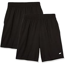 Amazon Essentials Men's Athletic Basketball Gym,Performance Tech Loose-Fit Training Shorts, Pack of 2