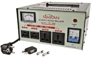 Simran AR-3000 Voltage Regulator Stabilizer with Built-in 110V / 220V / 240 Volt Up/Down Voltage Transformer, 3000 Watt