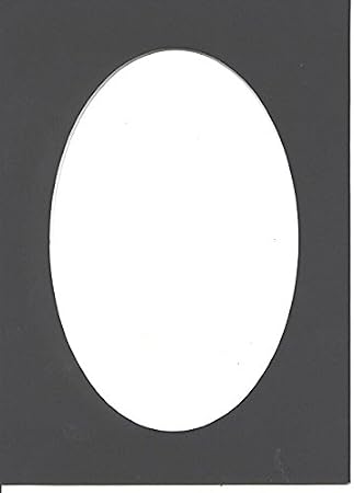 CountryArtHouse Pack of 5 11x14 Black Picture Mats Oval Opening with White Core, for 8x10 Pictures
