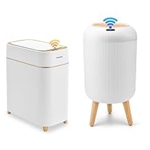 Pukomc Smart Sensor Wastebasket,Technology Sensor Waterproof Wastebasket Plastic Trash can for Bathroom