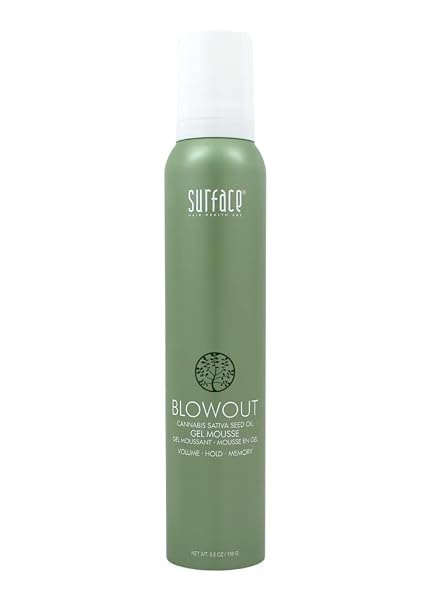 SURFACE Hair Blowout Gel Mousse Organic Ingredients for Women and Men, Heat-Resistant with Babassu Oil for Longer Lasting Blowouts - 5.5 fl oz
