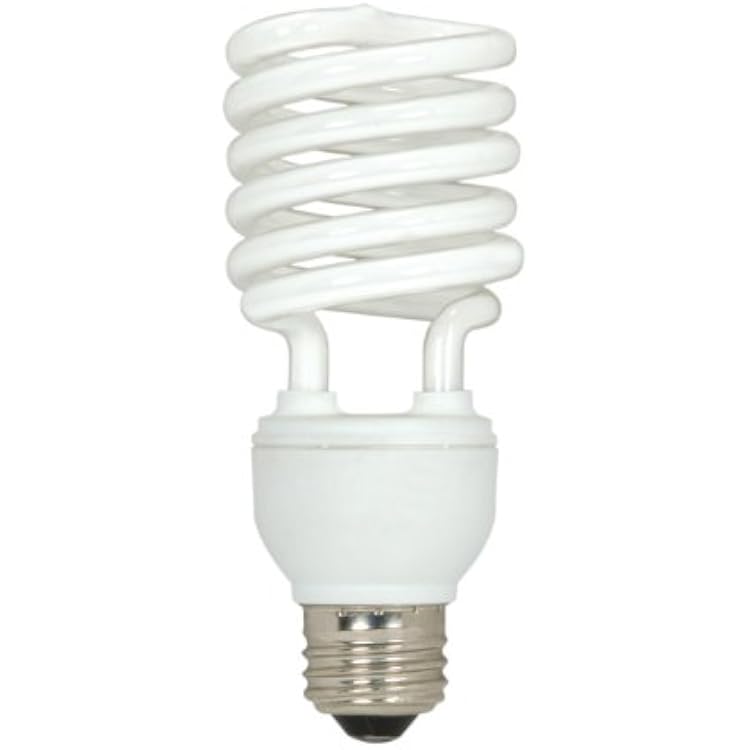Satco S6274 23-Watt Medium Base T2 Mini Spiral, 2700K, 120V, Equivalent to 100-Watt Incandescent Lamp for Enclosed Fixtures, White, 3-Pack