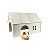 Guinea Pig Chinchilla Hideouts Cages Toys Accessories Wooden House and Habitats Hides Nature Huts for Hamster Squirrel Rat and Other Small Animals etc.