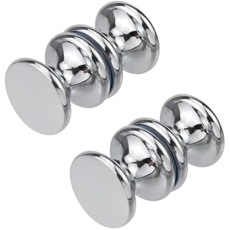 Antrader Shower Glass Door Solid Handles Double-Sided Bathroom Pull Knobs Back-to-Back Chrome Plated Handle, Pack of 2