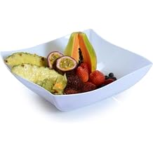 Fineline Settings Wavetrends White China-Like Square 128 oz. Serving Bowl 25 Pieces