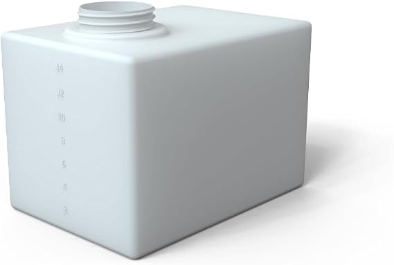 Norwesco 16 Gallon Flat Bottom Utility Tank, Freestanding Poly Container | White, Lightweight Water & Liquid Storage Bin for Trucks, Trailers, Camping, Lawn Care, and Construction Use