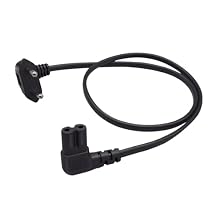 Euro to C7 Elbow Plug Power Cord(6ft/1.8m),90-Degree Angled EU CEE7/16 to Left/Right Angled IEC320C7 Power Cord,European to Figure 8 Non-Polarized Cord (Double Elbow EU to C7, Black, 6ft/1.8m)