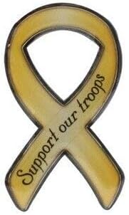 Cobra-Tek Universal Emblem Badge Decal Sticker Yellow Ribbon Support Our Troops 1.5" x 3"