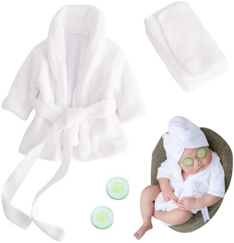 Jastore Newborn Photography Props Bathrobe Outfits Girl Baby Photo Prop Outfit Bathrobe Baby Photoshoot Props Robe