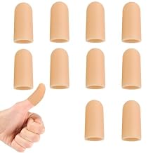 Gel Finger Cots, Silicone Finger Protectors, Finger Sleeves Tip Protectors, Fingertip Bandages for Trigger Finger, Finger Arthritis, Finger Cracking, Hand Eczema Pain Relief