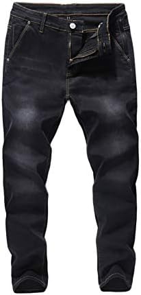 Andongnywell Mens Loose Stretch Denim Pants Elastic Waist Loose Fit Jeans Stretchy Casual Solid Trousers