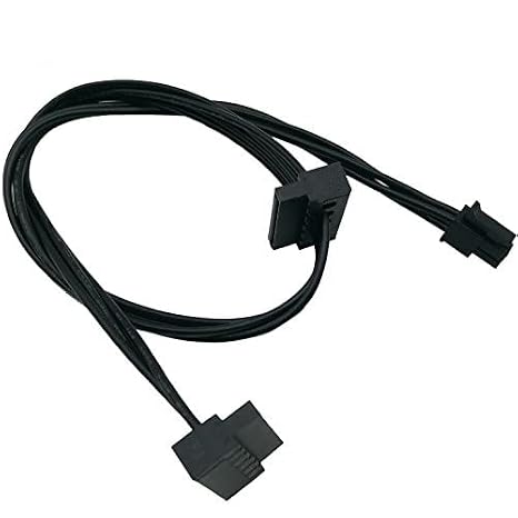 COMeap (2-Pack) SATA Power Cable for Lenovo Motherboard, ATX Mini 4 Pin to 2X Right-Angle SATA Hard Drive HDD Adapter 17.7-inch(45cm)