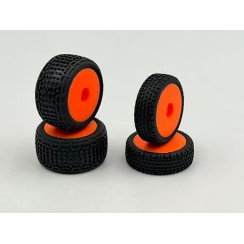 HOBBYPLUS Pre-Mounted Front & Rear Tires for Speck B Upgrades 124 RC Buggy Wheel Set for Remote Control Car Micro RC Cars Upgrade Parts HBP250144 Orange