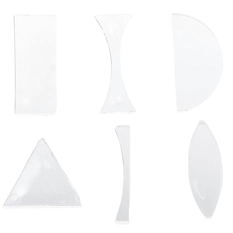 6Pcs Triangular Semicircular Rectangular Prism,Acrylic Concave and Convex Lens Prism for Physics Teaching Lab Reflection Refraction Science