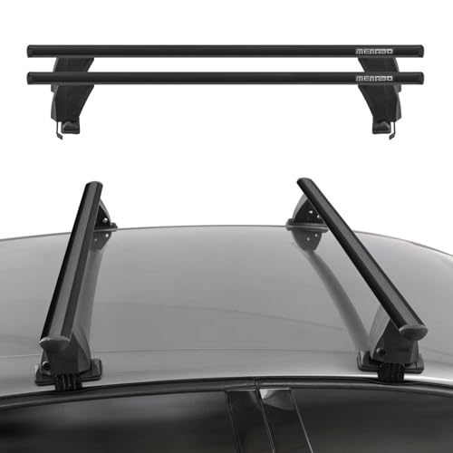 OMAC Roof Rack Cross Bars Fits Chevrolet Spark 2016 to 2023, Lockable, Luggage Carrier Smooth Roof Cars Aluminum, Black