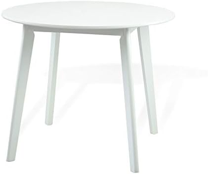 Dining Room Round Table Modern Solid Wood White Color