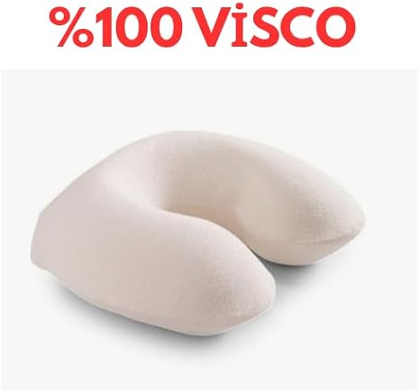 MedPride Ortopedik Visco Seyahat Yastığı Boyun Yastığı Boyunluk Ay Şekilli Taşınabilir