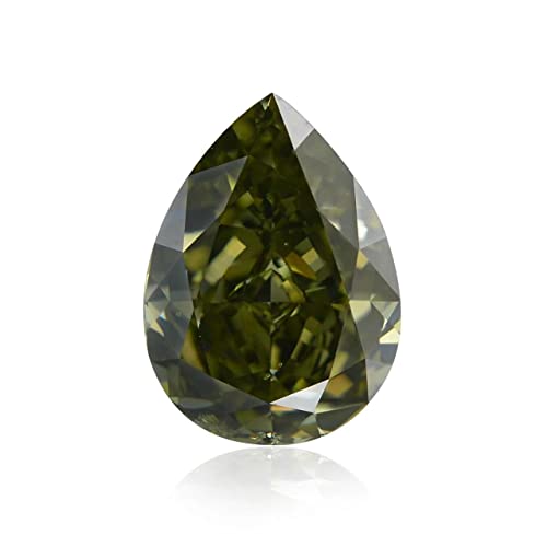 Leibish & co 1.30 Carat Chameleon Loose Diamond Natural Color Pear Shape GIA Certificate For Engagement Ring, Pendant, Necklace, Earring Real Loose Stone Jewelry Making Gift For Her
