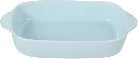 Casserole Dish for Oven – Small Deep Porcelain Ceramic Baking Dish for 1 Person – Rectangular Lasagna Pan with Handles for Baking, Roasting & Serving – Microwave & Dishwasher Safe – Blue